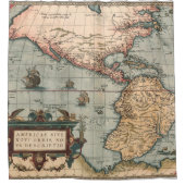 Vintage Karte Nordamerikas Duschvorhang (Vorderseite)