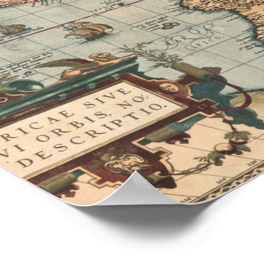 Vintage Karte Nordamerikas Poster (Ecke)