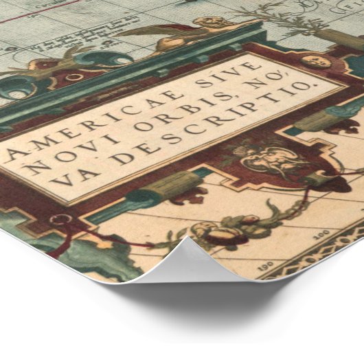 Vintage Karte Nordamerikas Poster (Ecke)