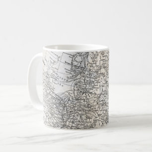 Vintage Karte Nordeuropas & Russland Geschenk Kaffeetasse