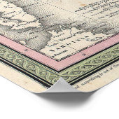 Vintage Karte Norditaliens, 1853 Poster (Ecke)