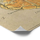 Vintage Karte Norwegens (1914) Poster (Ecke)