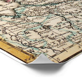 Vintage Karte Norwegens und Schwedens (1717) Poster (Ecke)