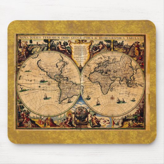 Vintage Karte Nova totius terrarum 1625 Mousepad (Vorne)