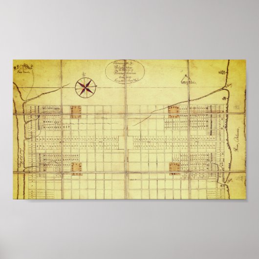 Vintage Karte, Originallayout - Philadelphia (1682 Poster (Vorne)