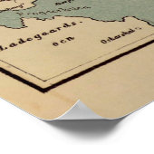 Vintage Karte Oslo Norwegen (1881) Poster (Ecke)