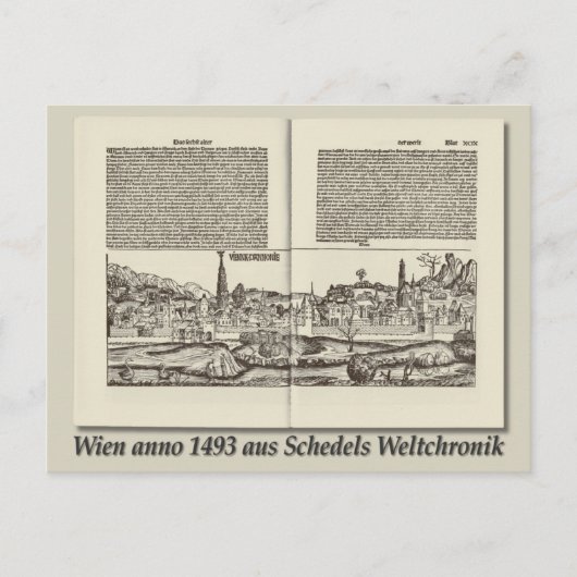 Vintage Karte Österreich Schedls Weltchronik 1493 (Vorderseite)