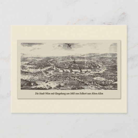 Vintage Karte Österreich | Wien Umgebung 1683 (Vorderseite)