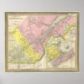 Vintage Karte Ostkanadas (1850) Poster (Vorne)