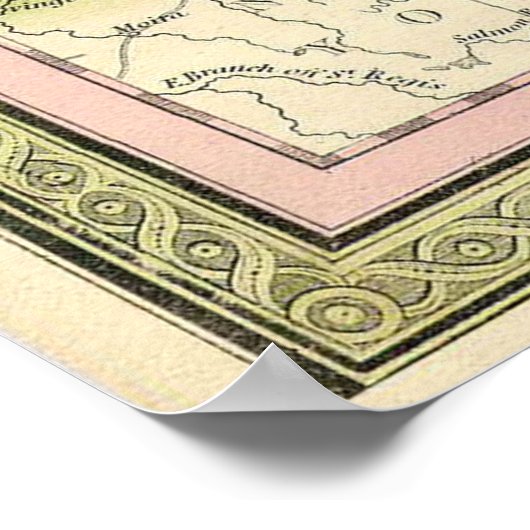 Vintage Karte Ostkanadas (1850) Poster (Ecke)