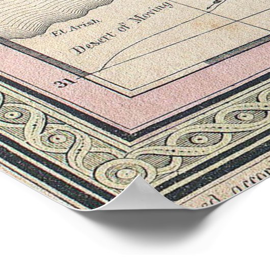 Vintage Karte Palästinas (1853) Poster (Ecke)