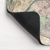 Vintage Karte Paris Frankreich 1878 Mousepad (Ecke)