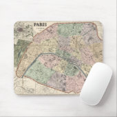 Vintage Karte Paris Frankreich 1878 Mousepad (Mit Mouse)