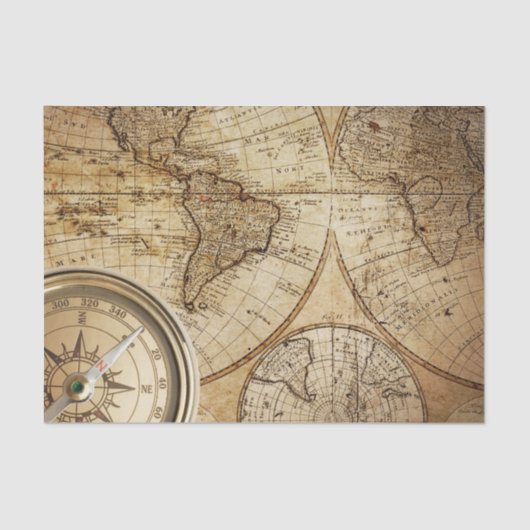 Vintage Karte Party Tissue Paper Seidenpapier (Vorderseite)