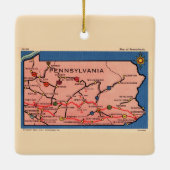 Vintage Karte Pennsylvania Keramikornament (Rückseite)