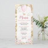 Vintage Karte Pink Air Ballon Onederday (Stehend Vorderseite)