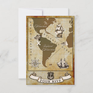 Vintage Karte Pirate Birthday Party RSVP Cards