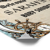 Vintage Karte Pirate Treasure Baby Dusche Willkomm Poster (Ecke)