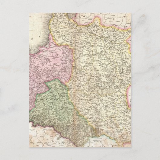 Vintage Karte Polens (1818) (Vorderseite)