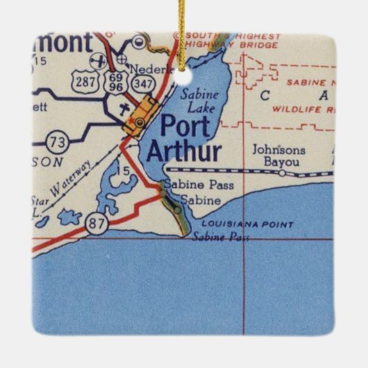 Vintage Karte Port Arthur Keramikornament (Rückseite)