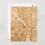 Vintage Karte Portland Oregon (Vorne/Hinten)