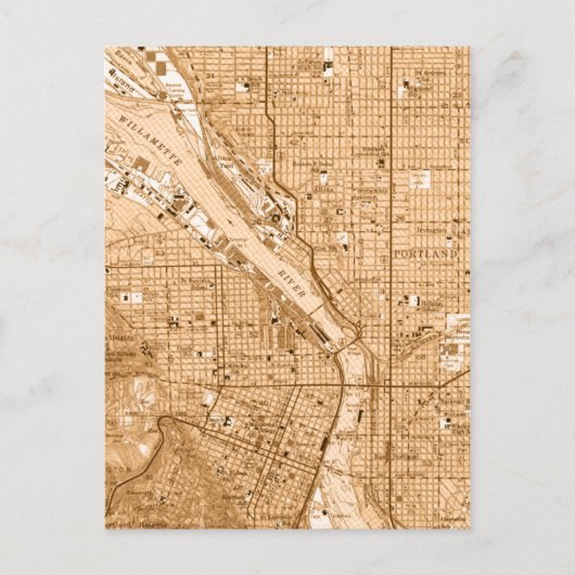 Vintage Karte Portland Oregon (Vorderseite)