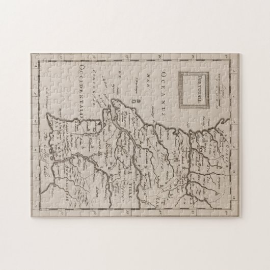Vintage Karte Portugals (1680er) Puzzle (Horizontal)