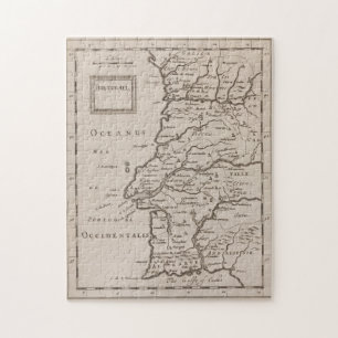 Vintage Karte Portugals (1680er) Puzzle