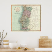 Vintage Karte Portugals (1801) Poster (Küche)