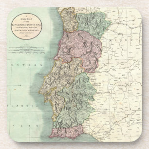 Vintage Karte Portugals (1801) Untersetzer