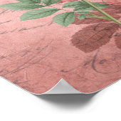 Vintage Karte Postale Deep & Pale Roses Poster (Ecke)