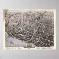 Vintage Karte Poughkeepsie NY (1871)
