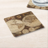 Vintage Karte Rechteckiger Pappuntersetzer (angewinkelt)