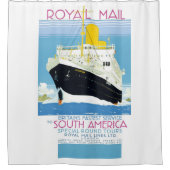 VINTAGE KARTE REISEVERKEHR DUSCHVORHANG (Vorderseite)