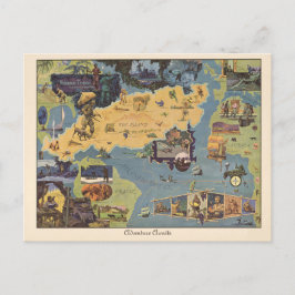 Vintage Karte Robinson Crusoe Adventure erwartet