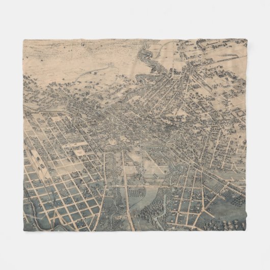 Vintage Karte San Antonio TX (1886) Fleecedecke (Vorderseite (Horizontal))