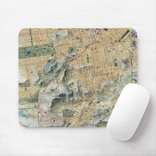 Vintage Karte San Francisco Mousepad (Mit Mouse)