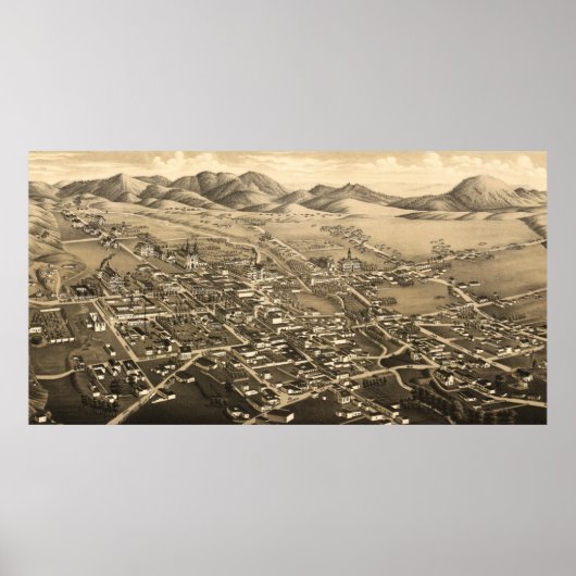 Vintage Karte Santa Fe (1882) Poster (Vorne)