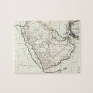 Vintage Karte Saudi-Arabiens (1771) Puzzle