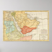 Vintage Karte Saudi-Arabiens (1780) Poster (Vorne)