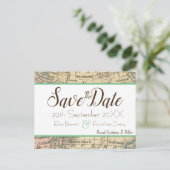 Vintage Karte Save the Date (Stehend Vorderseite)