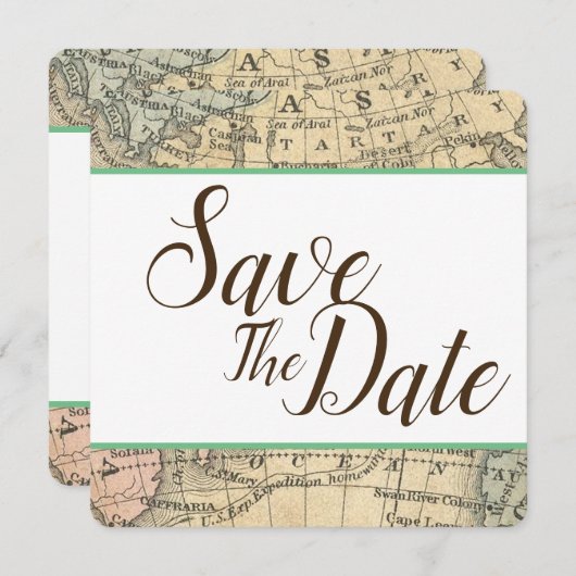 Vintage Karte Save the Date (Vorne/Hinten)