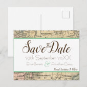 Vintage-Karte Save the Date Postkarte (Vorne/Hinten)