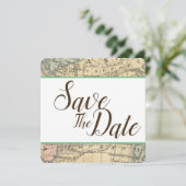 Vintage-Karte Save-the-Date Save The Date (Stehend Vorderseite)