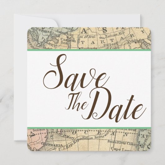 Vintage-Karte Save-the-Date Save The Date (Vorderseite)