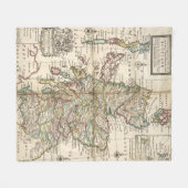 Vintage Karte Schottlands (1718) Fleecedecke (Vorderseite (Horizontal))