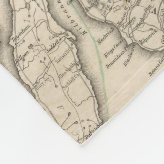 Vintage Karte Schottlands (1855) Fleecedecke (Ecke)