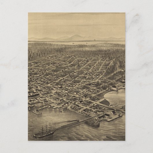 Vintage Karte Seattles (1878) (Vorderseite)
