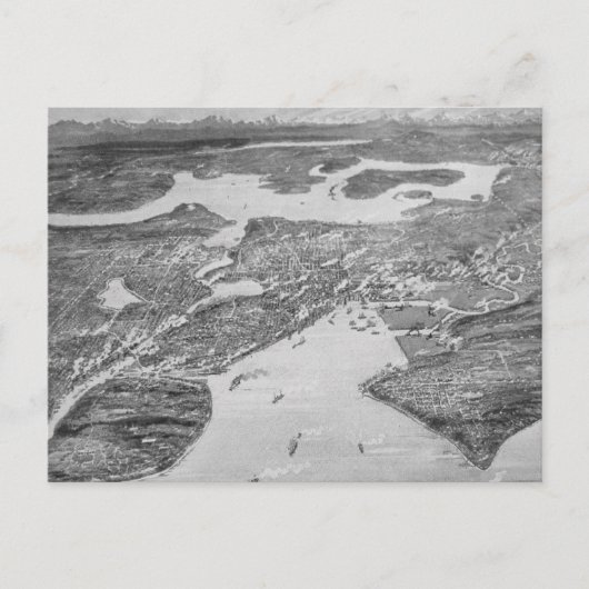 Vintage Karte Seattles (1908) (Vorderseite)