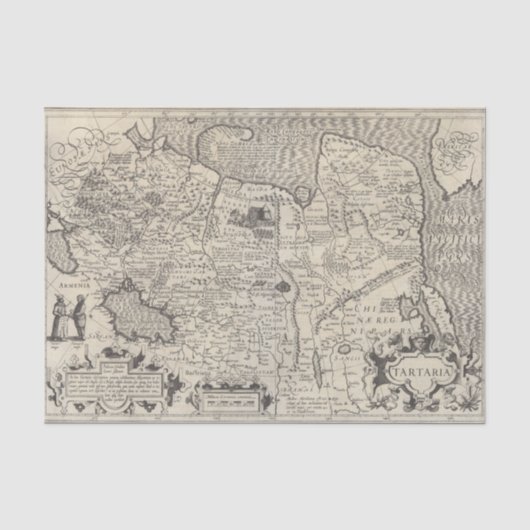 Vintage Karte Seidenpapier (Vorderseite)